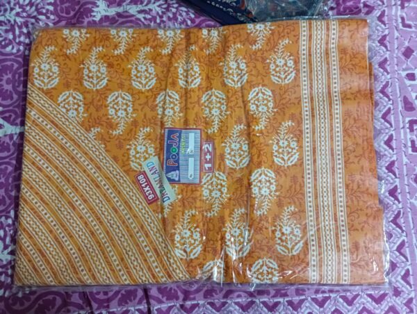 Cotton Rajasthani Bedsheet with 2 zipped pillow covers. Size 100 x 108