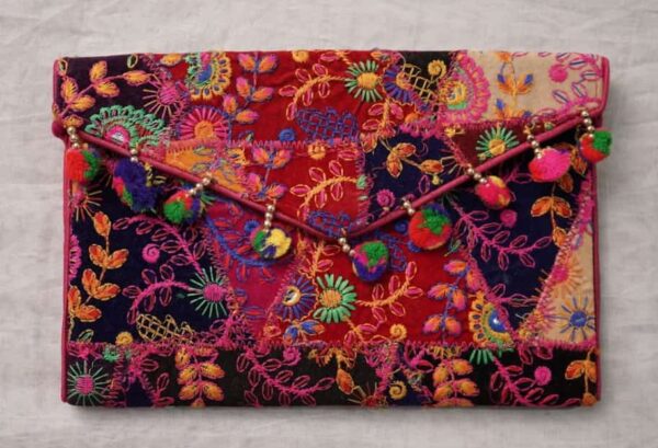 Handmade  Pochette from Kachh, Gujarat Size = 12" x 9"