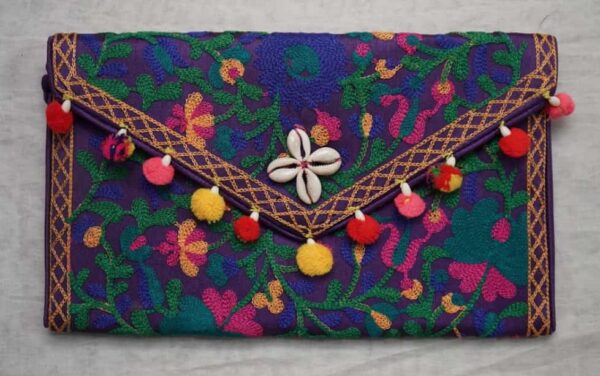 Handmade  Pochette from Kachh, Gujarat Size = 12" x 9"