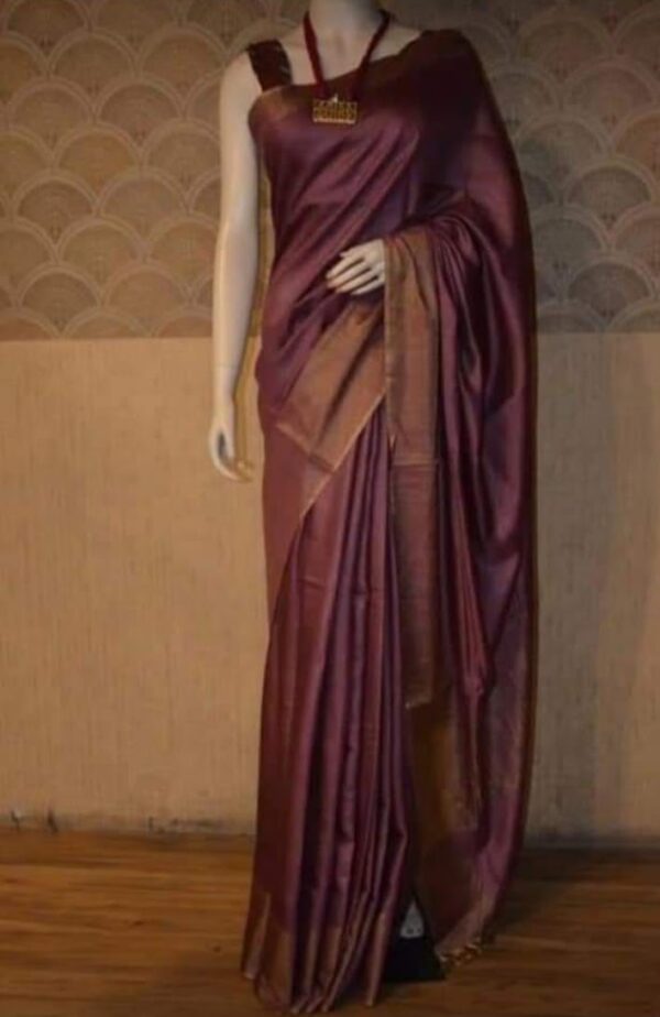 Pure Muga Tussar Silk Sharee with Blouse Piece