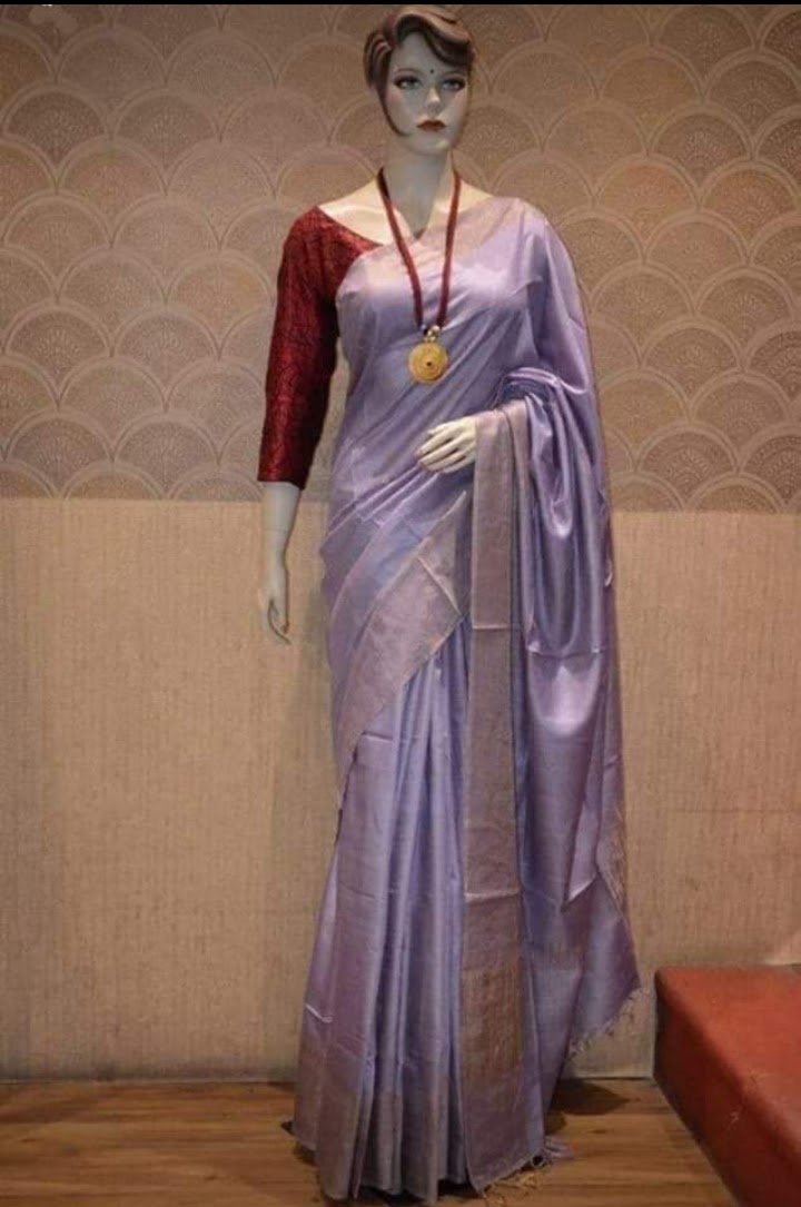 Pure Muga Tussar Silk Sharee with Blouse Piece
