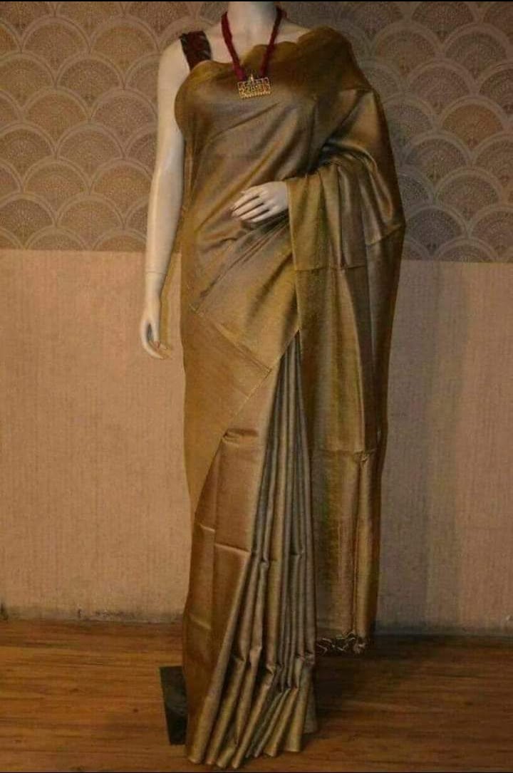 Pure Muga Tussar Silk Sharee with Blouse Piece