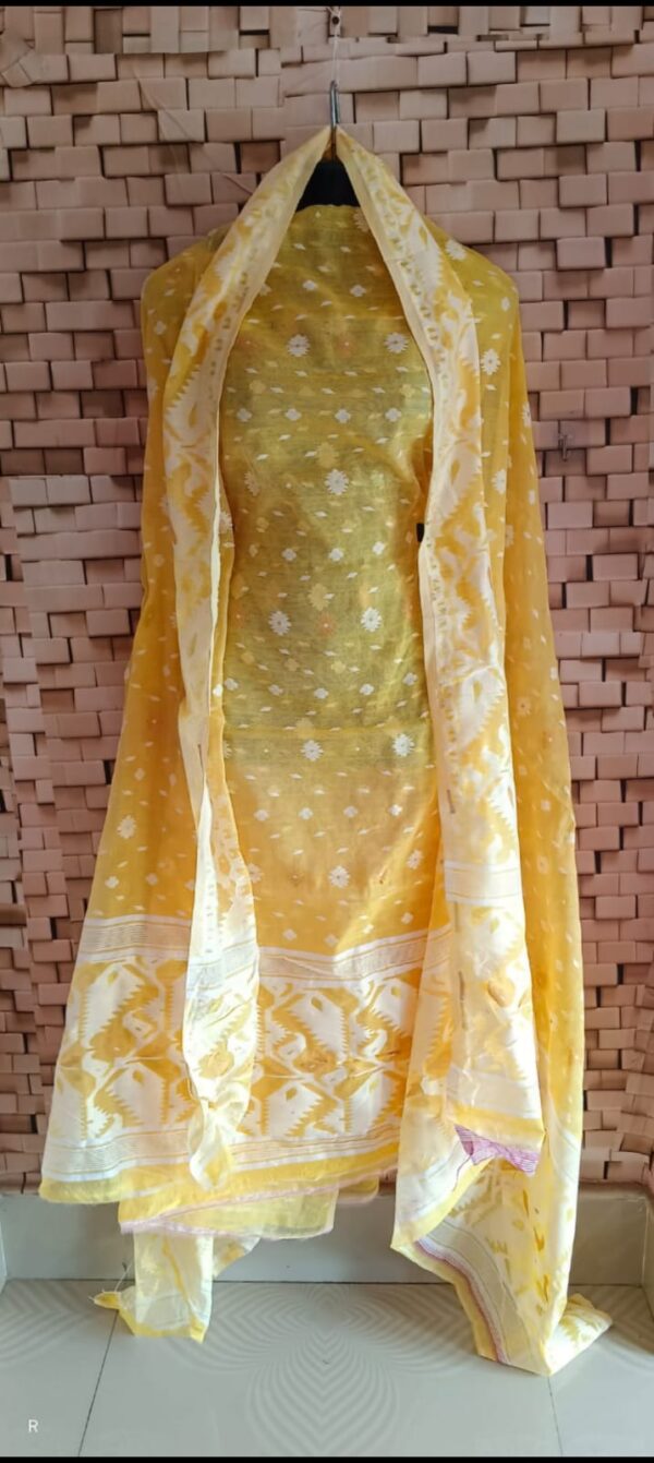 Bengal Weave Jamdani Top & Dopatta Set: Fast Colour & Superb Quality