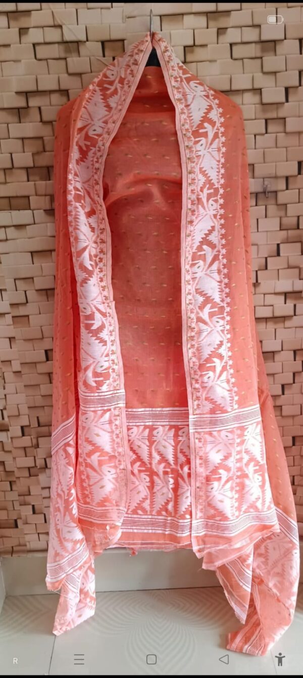 Bengal Weave Jamdani Top & Dopatta Set: Fast Colour & Superb Quality